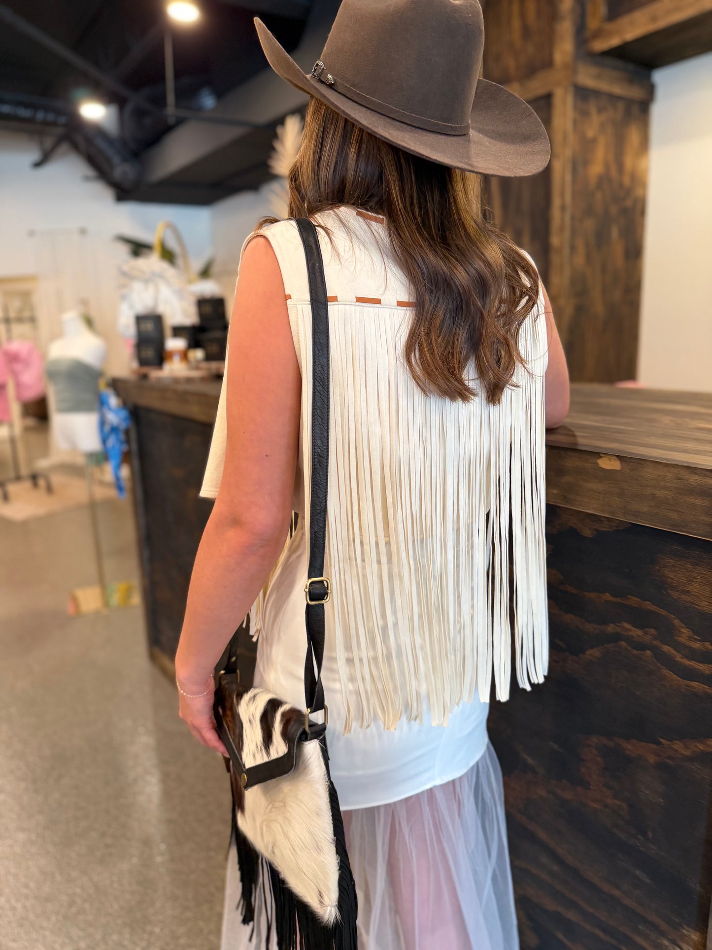 Emmelines Ivory Fringe Vest