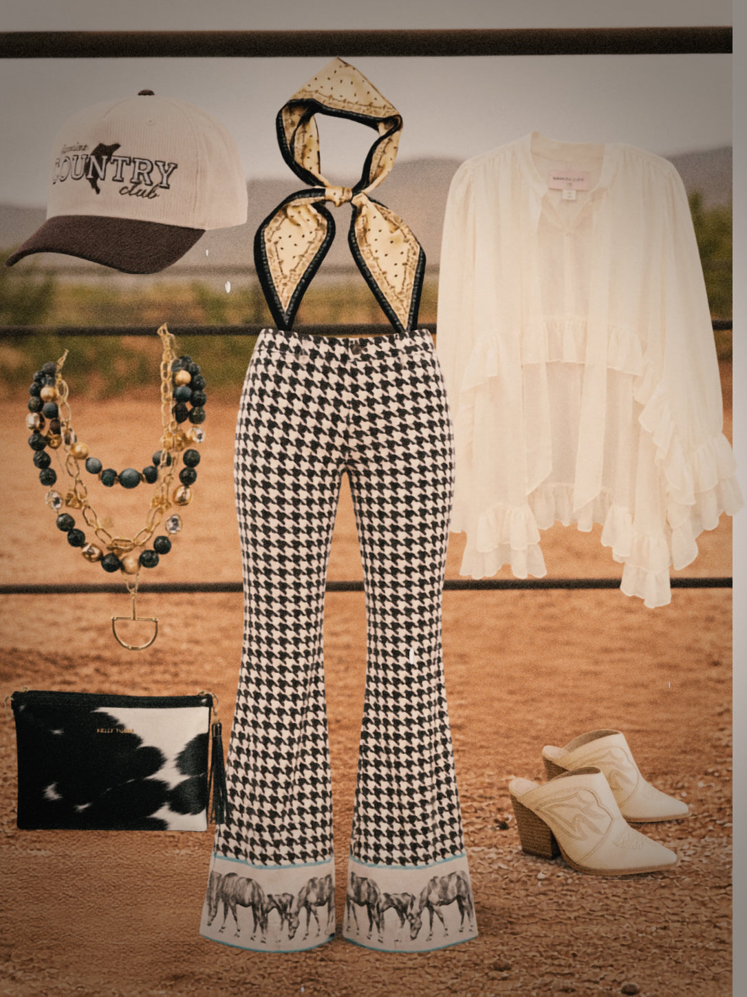 Houndstooth & Horses Pant