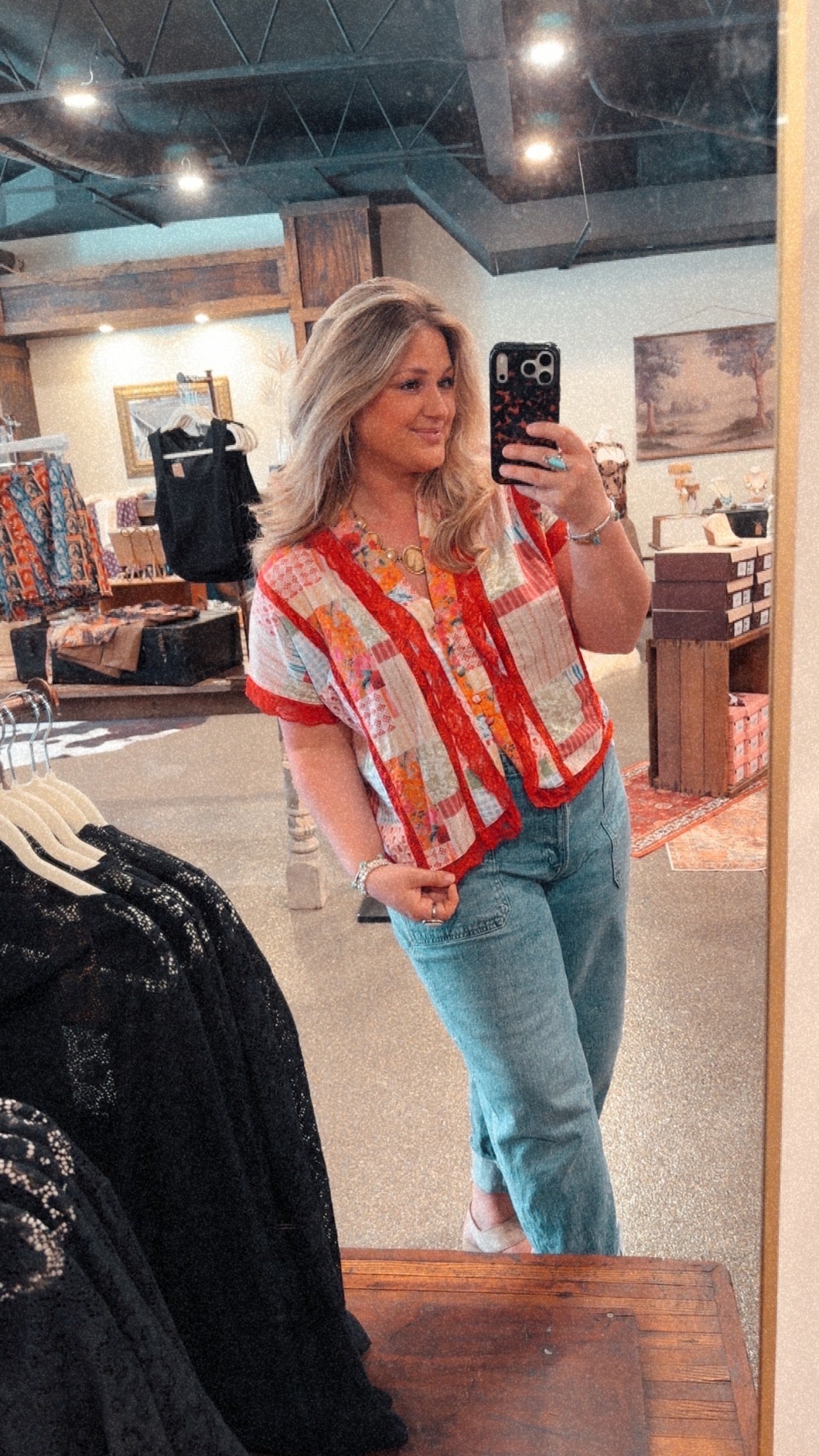 Pearls Patchwork Top