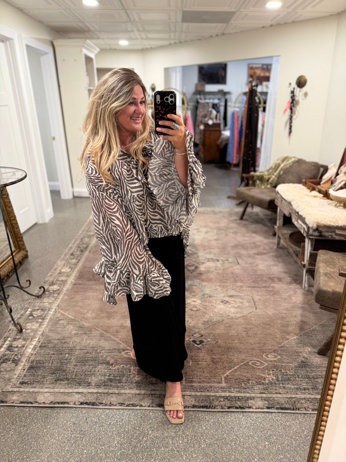 The Marlowe Zebra Blouse