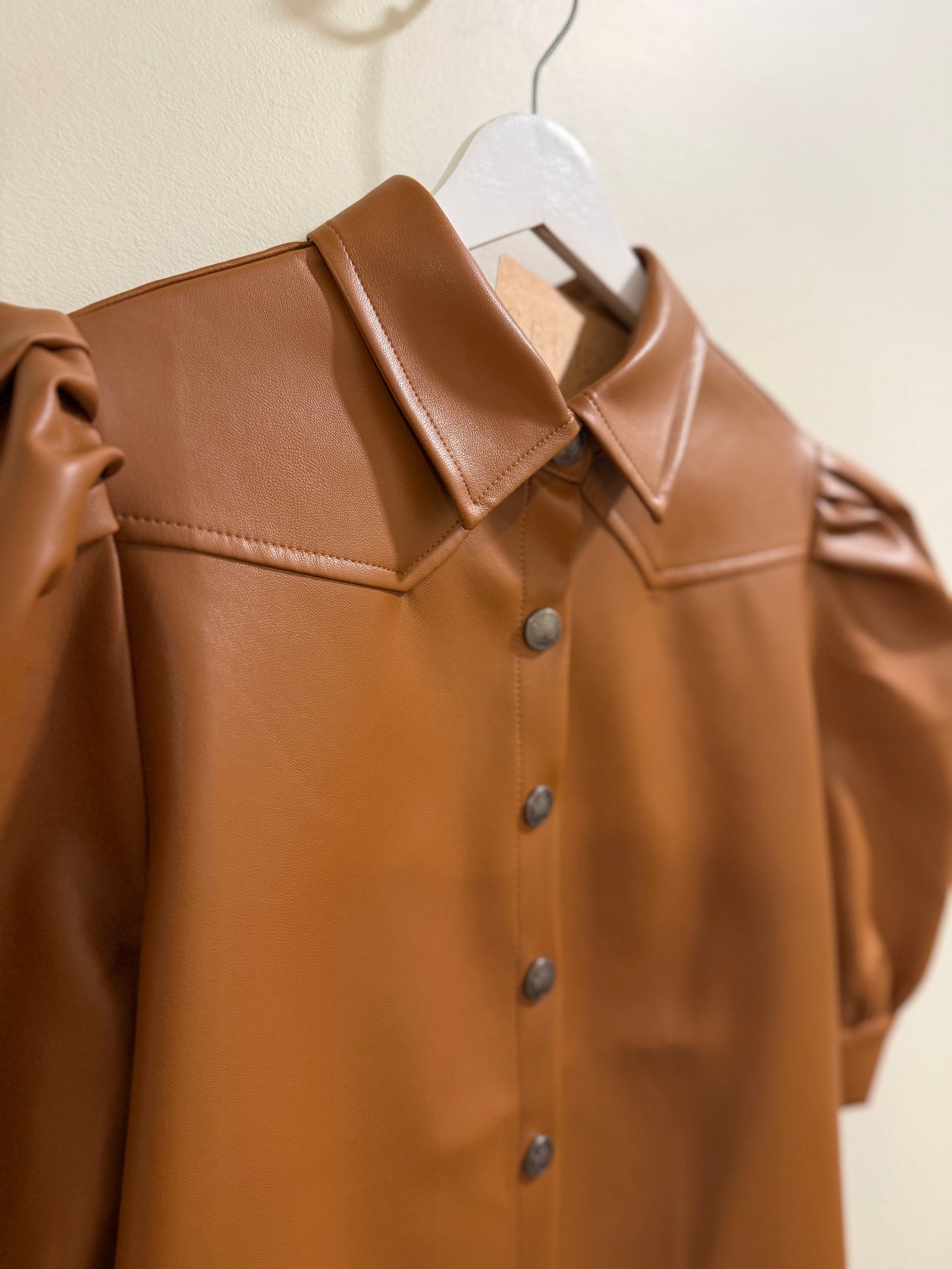 Magnolia Brown Leather Top