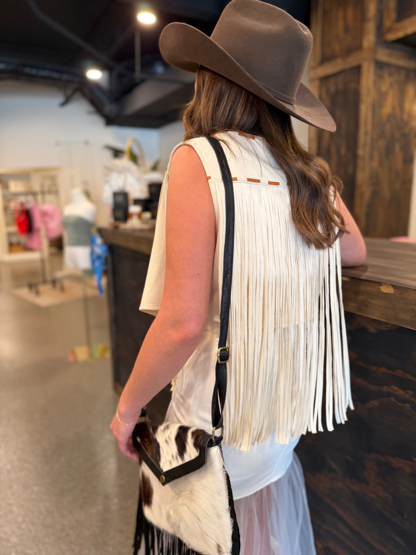 Emmelines Ivory Fringe Vest