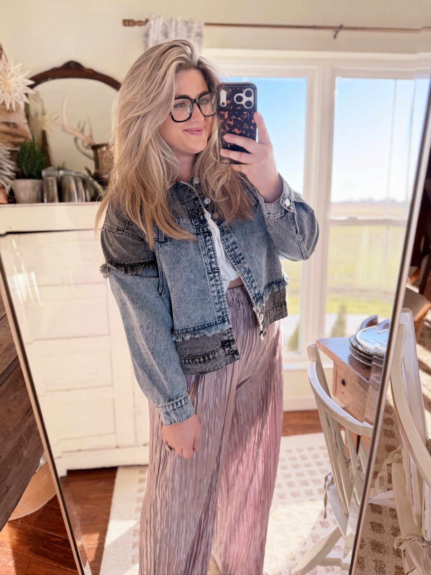 Cedar Bluff Two Tone Denim Jacket