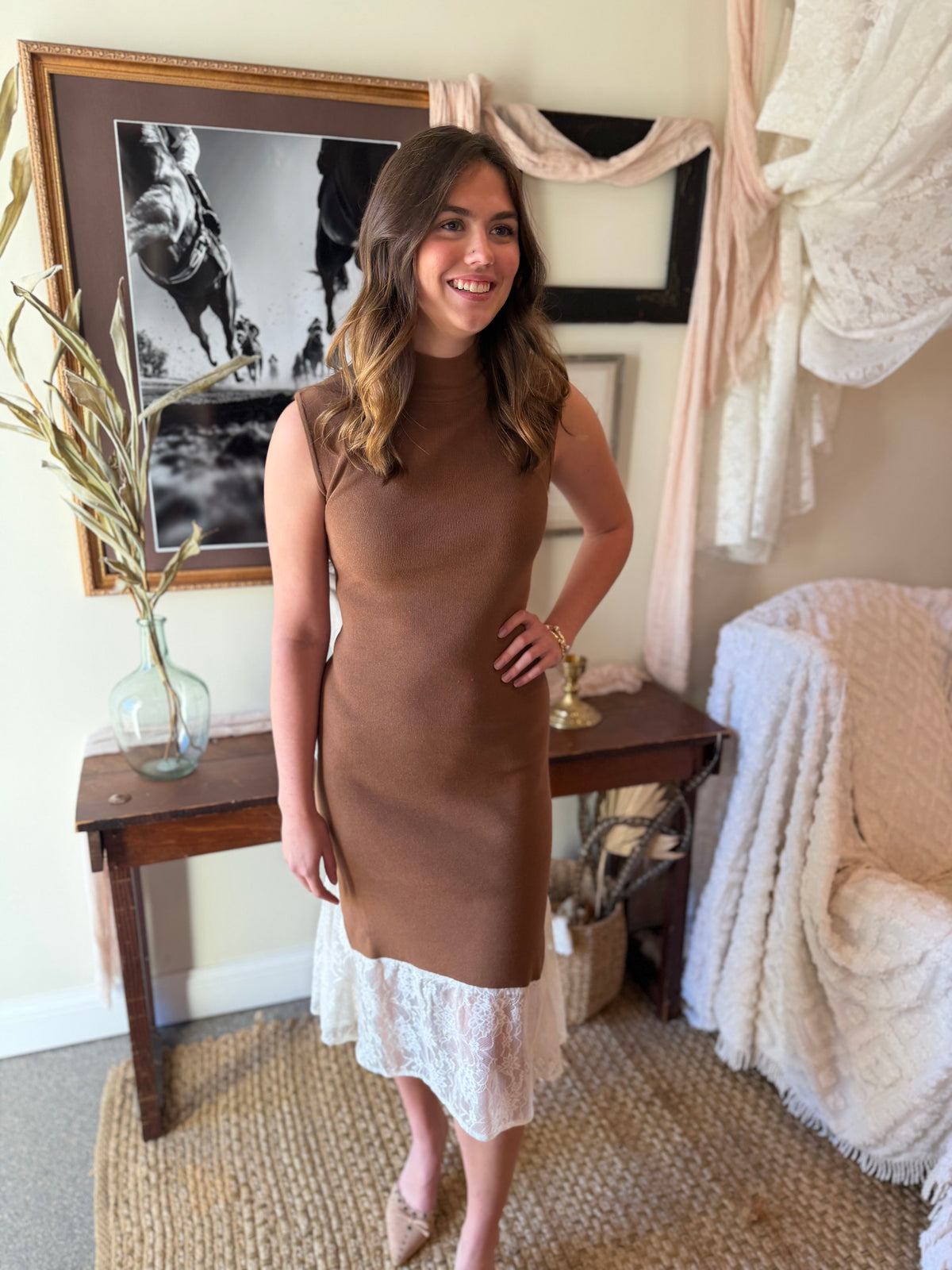 The Eloise Lace Sweater Dress