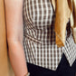 The Kensington Plaid Button Down Vest Top
