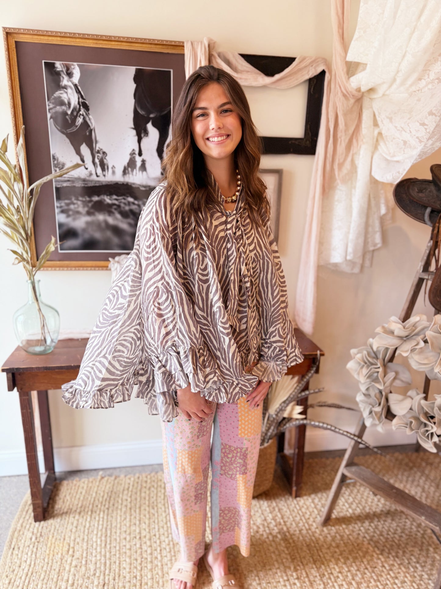 The Marlowe Zebra Blouse