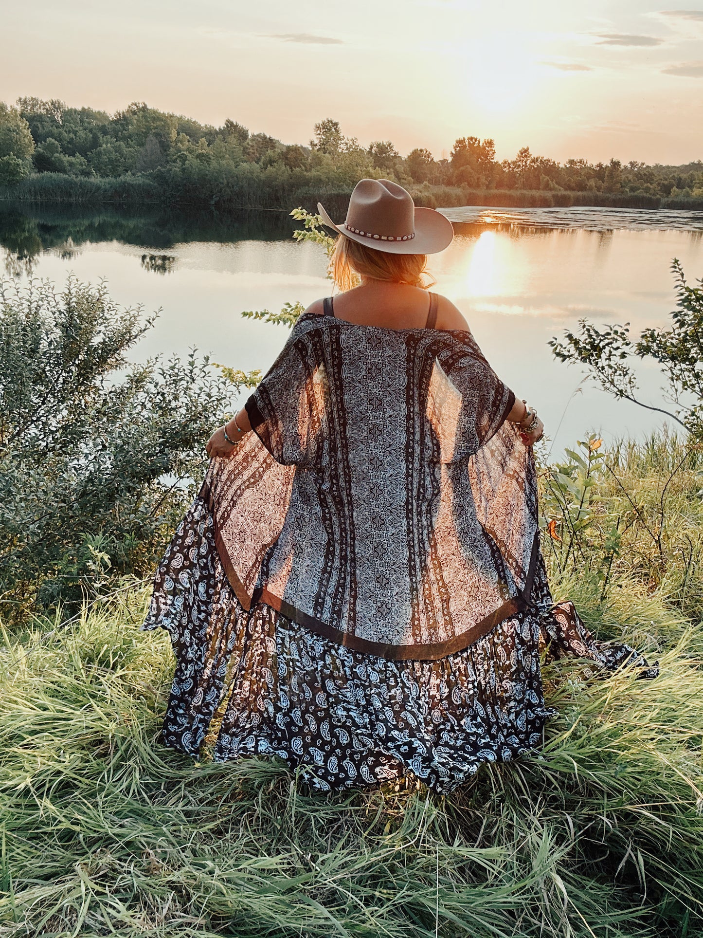 Havens Paisley Print Kimono - Black