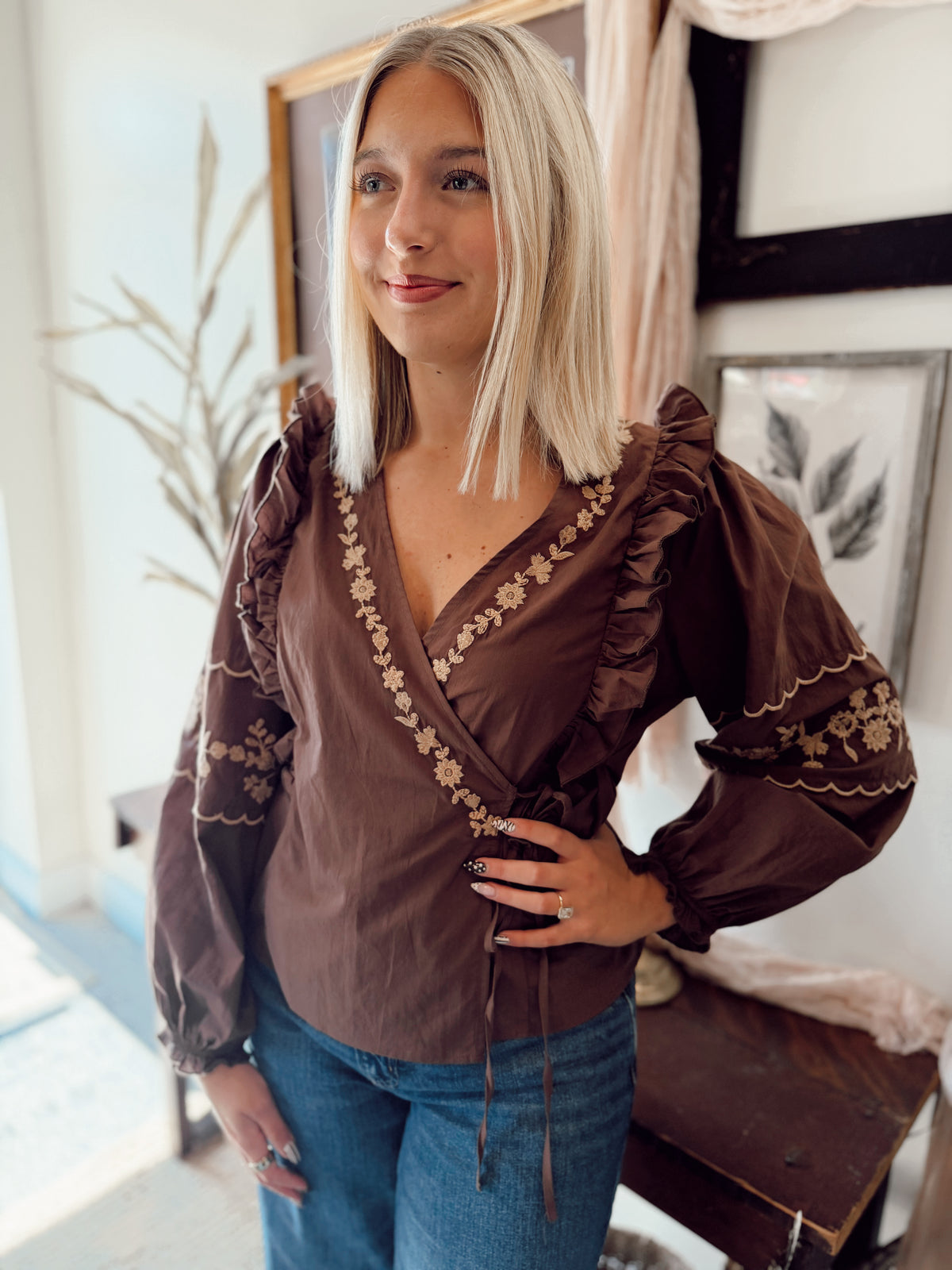 The Sonnet Blouse - Brown