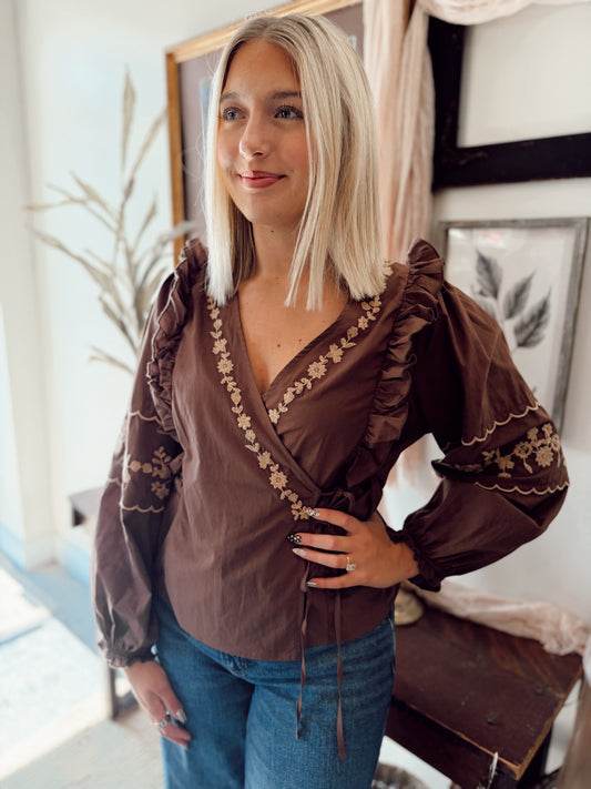 The Sonnet Blouse - Brown