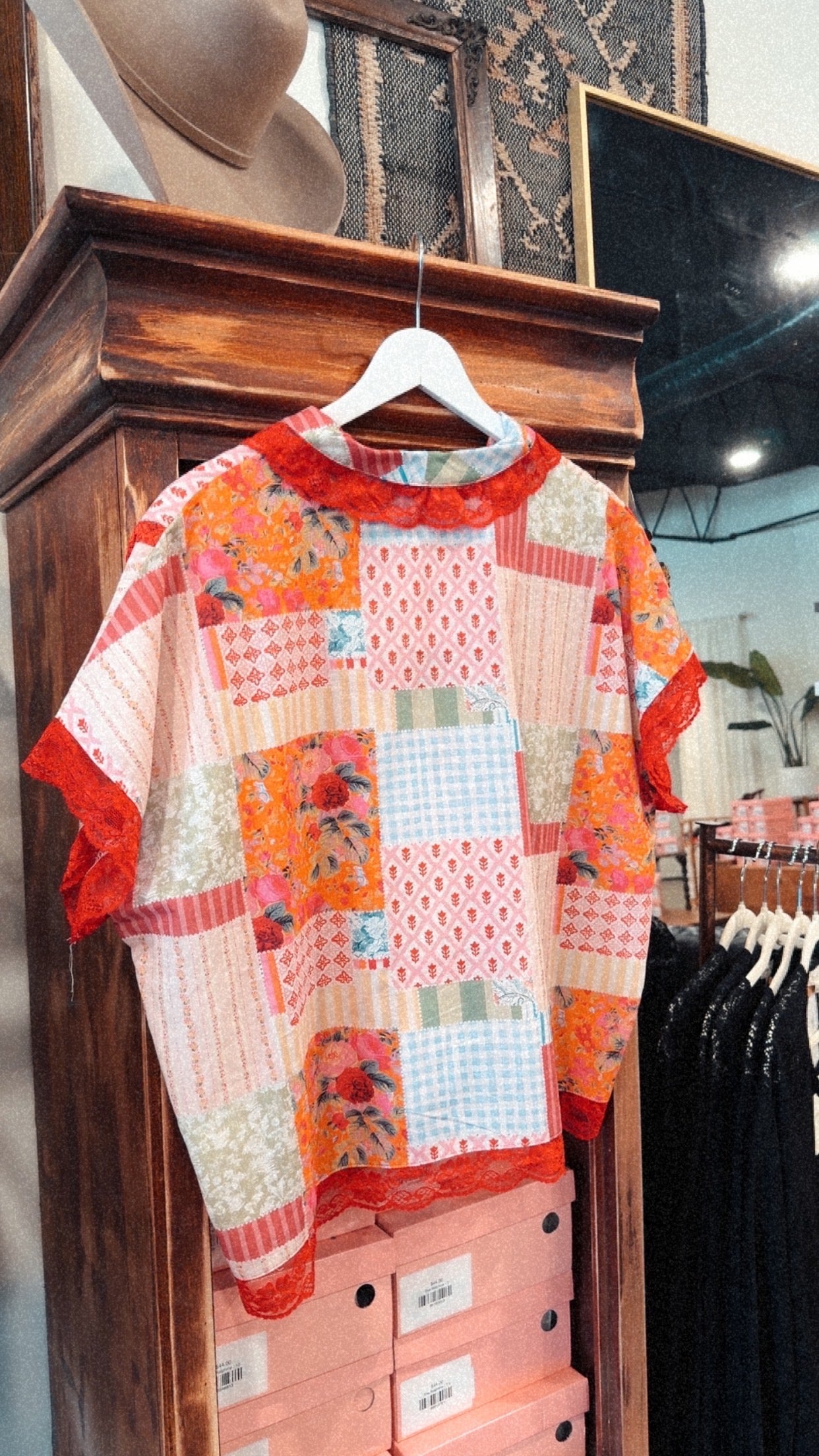 Pearls Patchwork Top