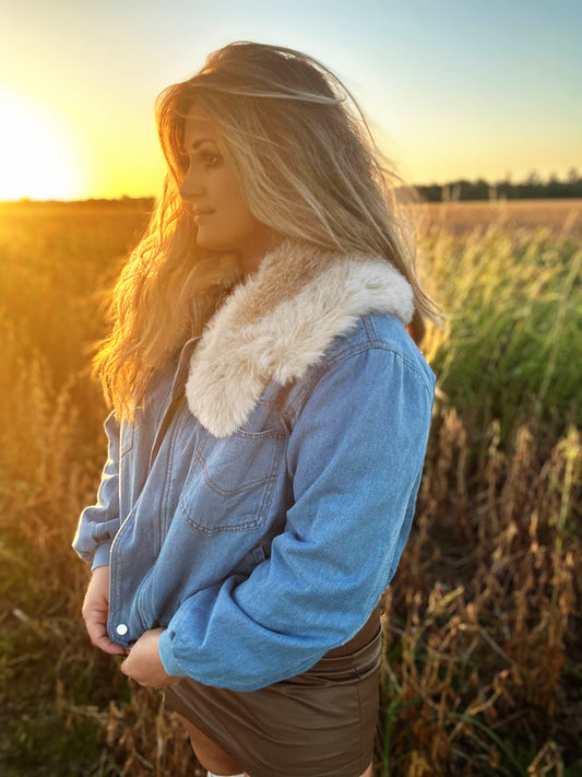 Belle’s Fur Lined Denim Jacket