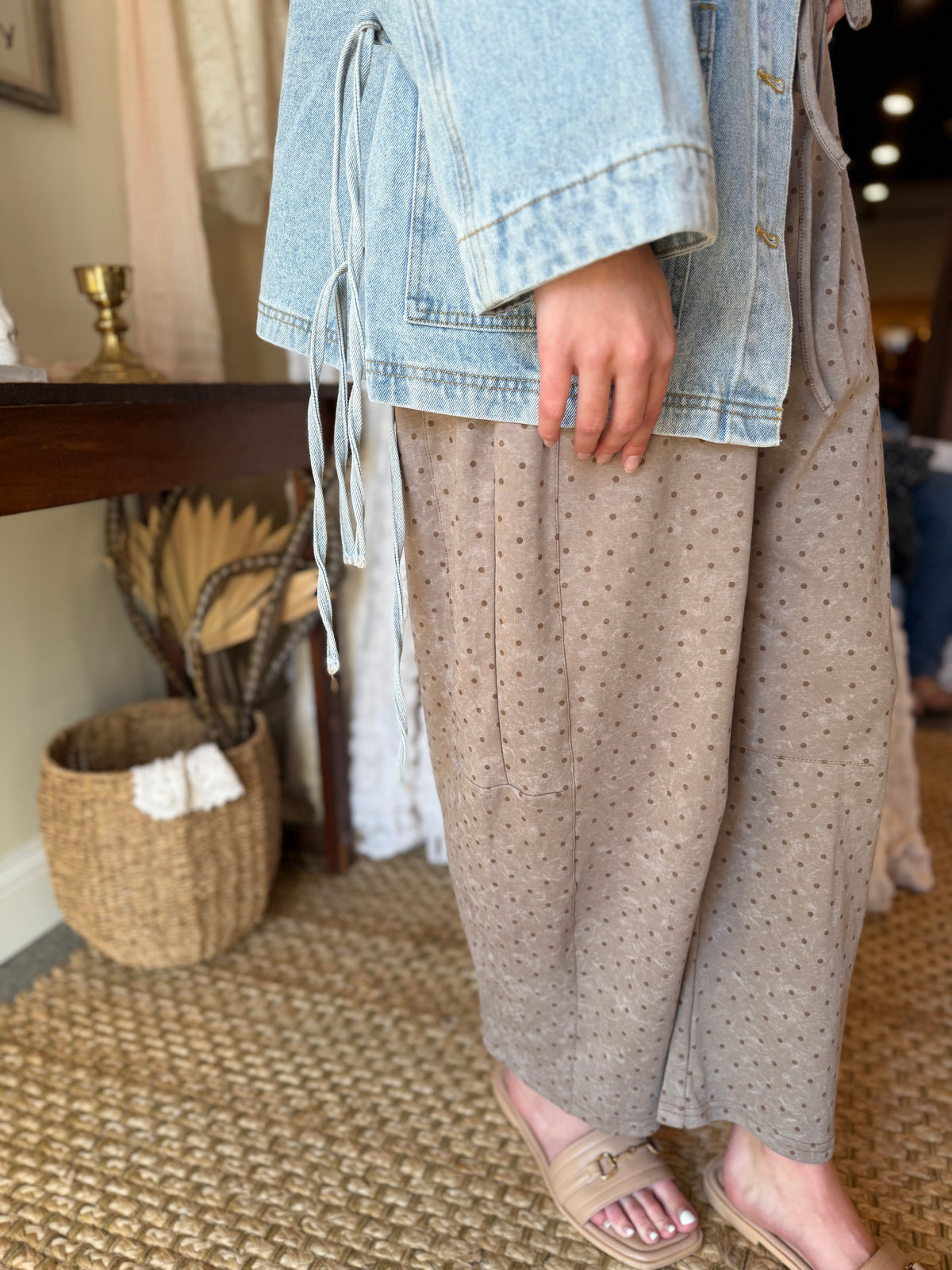 The Astor Dot Pants - Brown