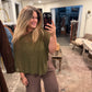 The Cordelia Dot Cape - Olive