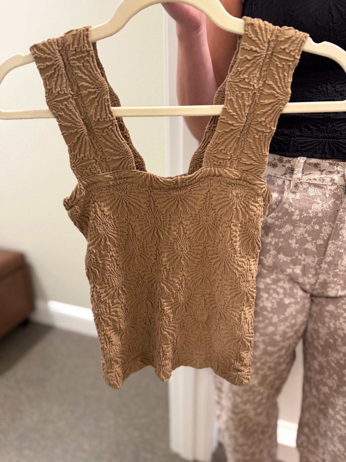 Textured Tan Knit Tank