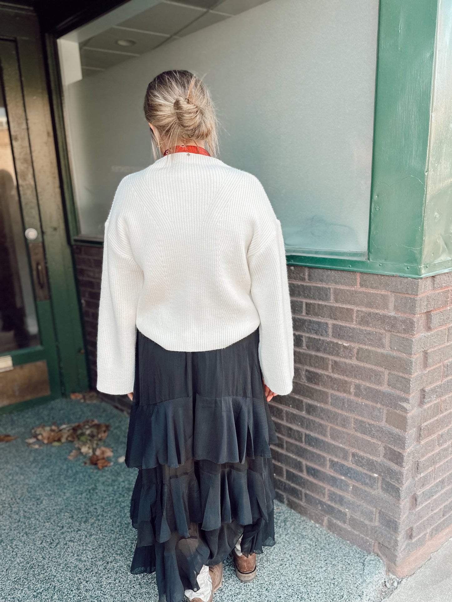 Belle Sleeve Cream Sweater