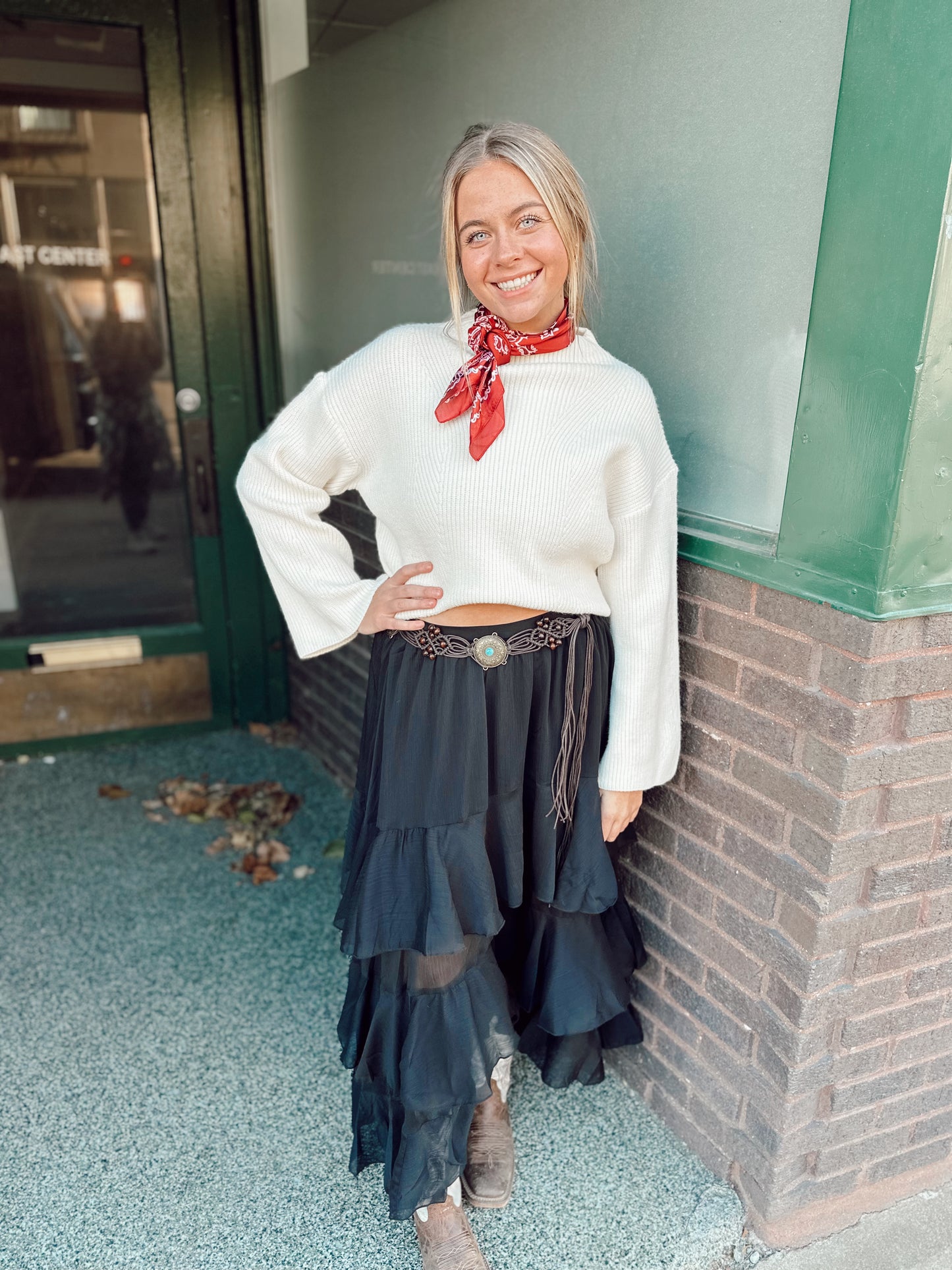 Belle Sleeve Cream Sweater