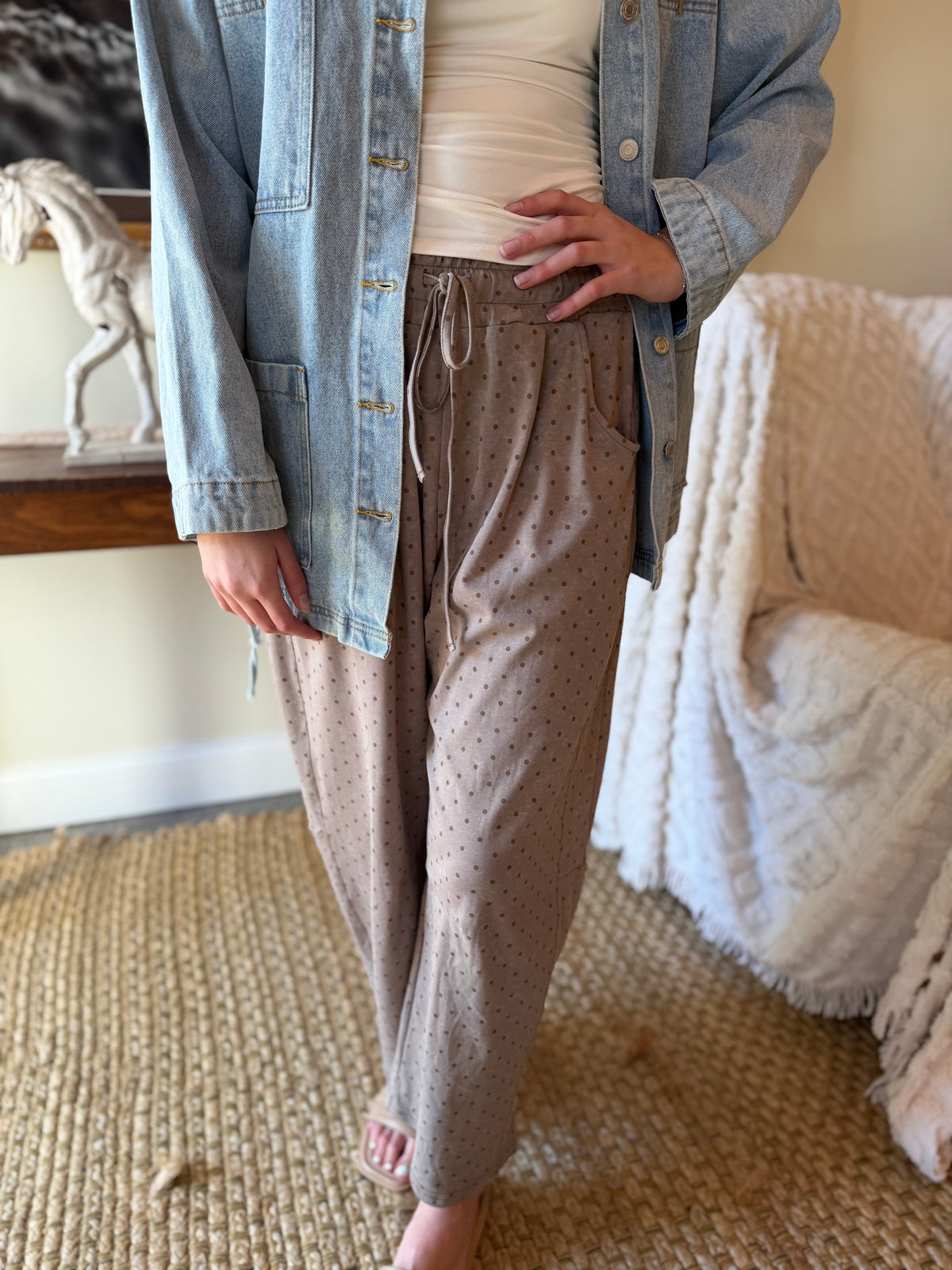 The Astor Dot Pants - Brown
