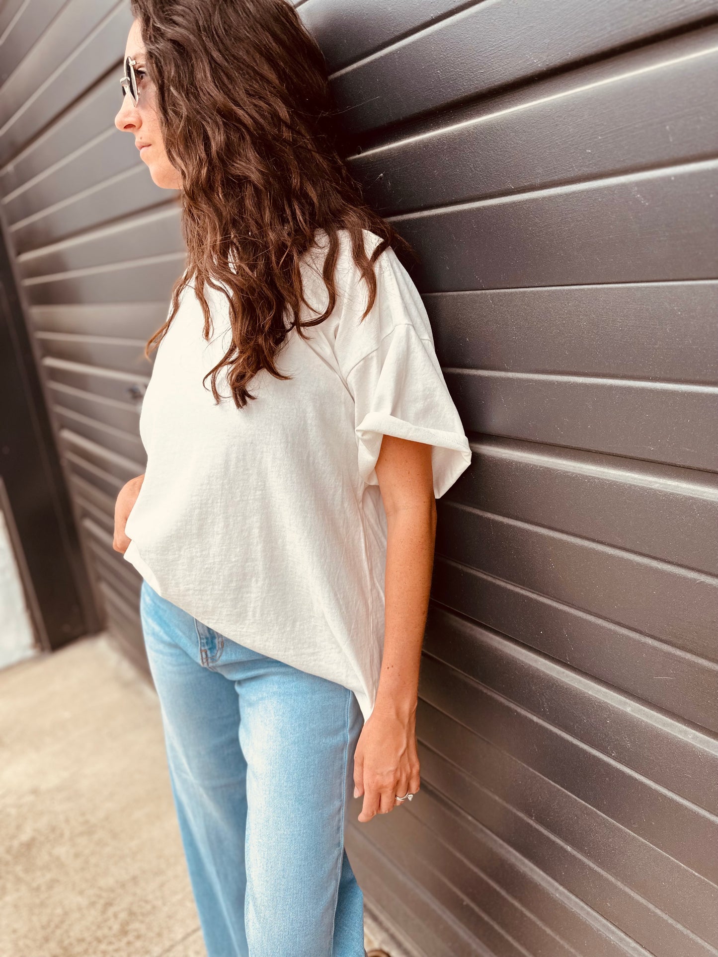 Sun Soaked Oversized White Tee