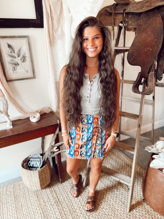 Collage Printed Skirt