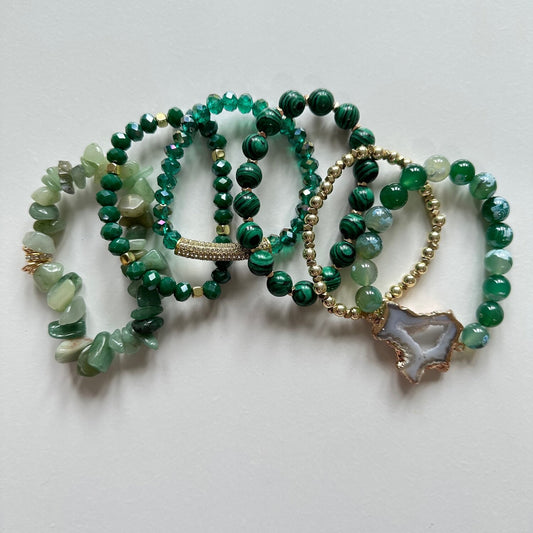 Emerald Stackable Bracelet Set