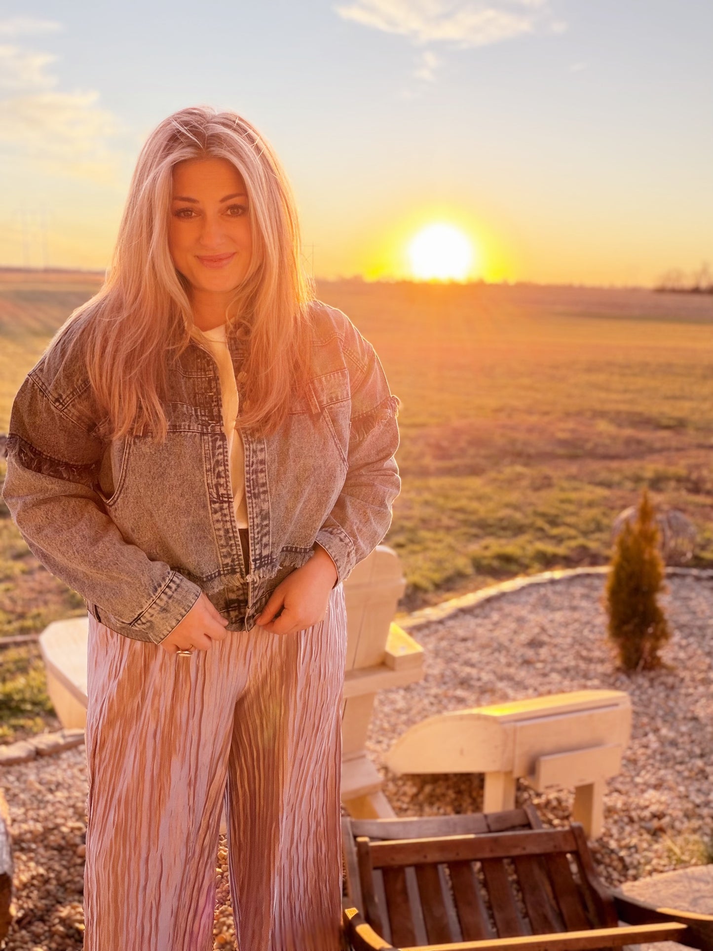 Cedar Bluff Two Tone Denim Jacket