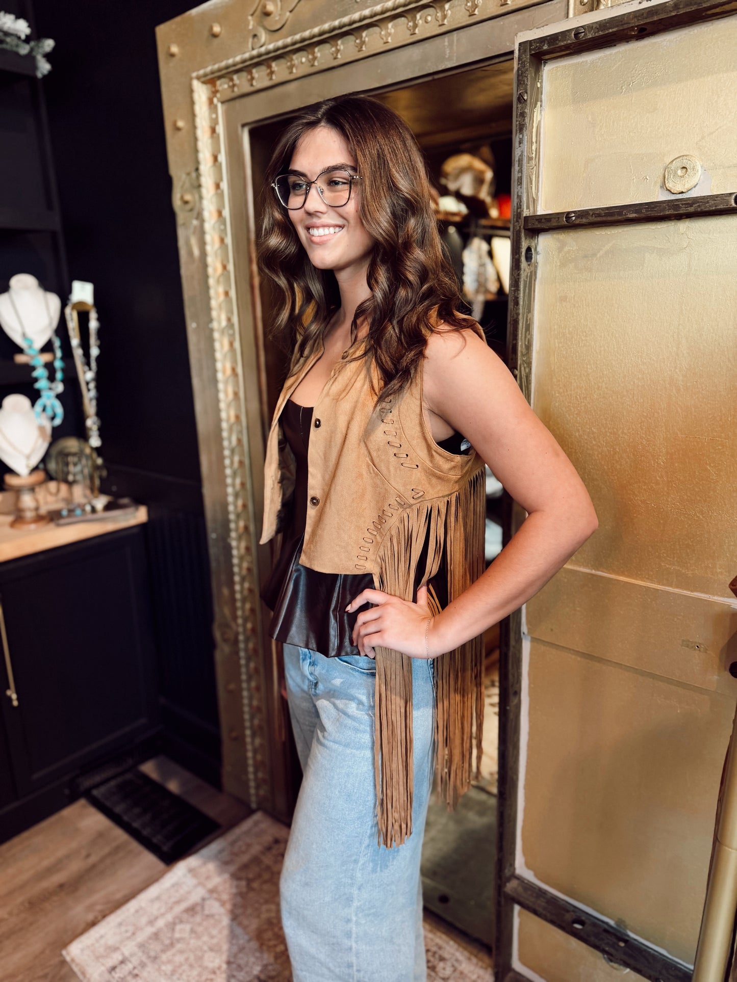 Fringe Suede Western Vest