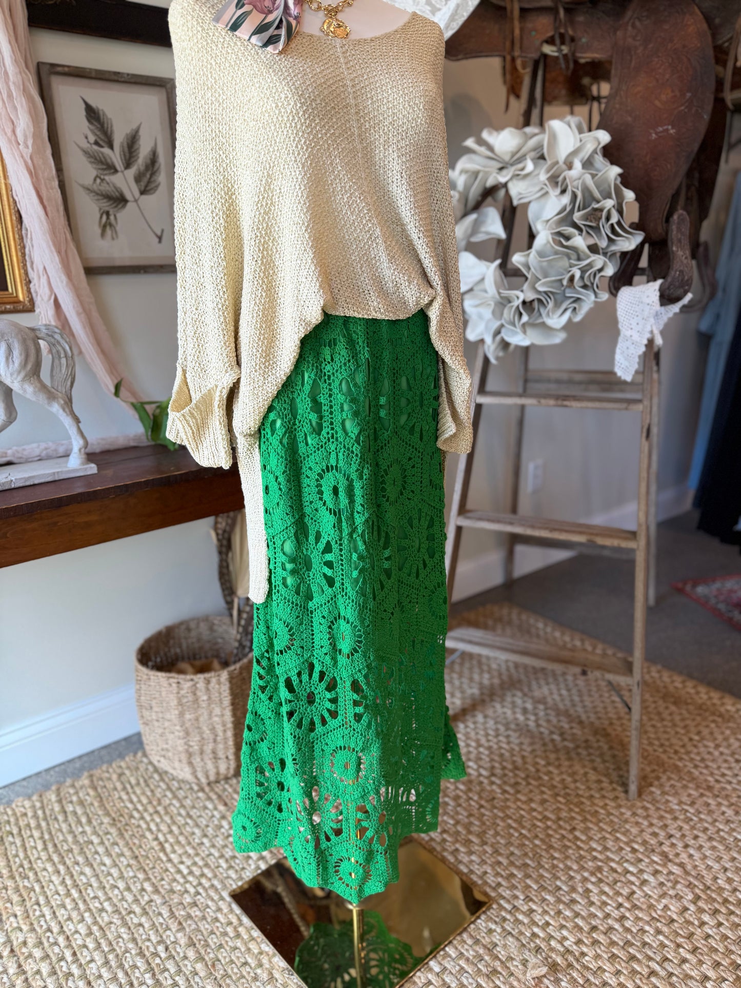 The Meadow Crochet Skirt - Green