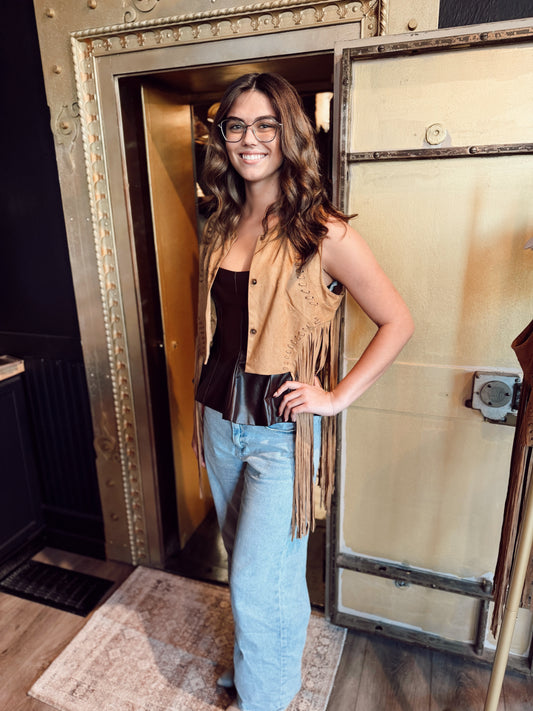 Fringe Suede Western Vest