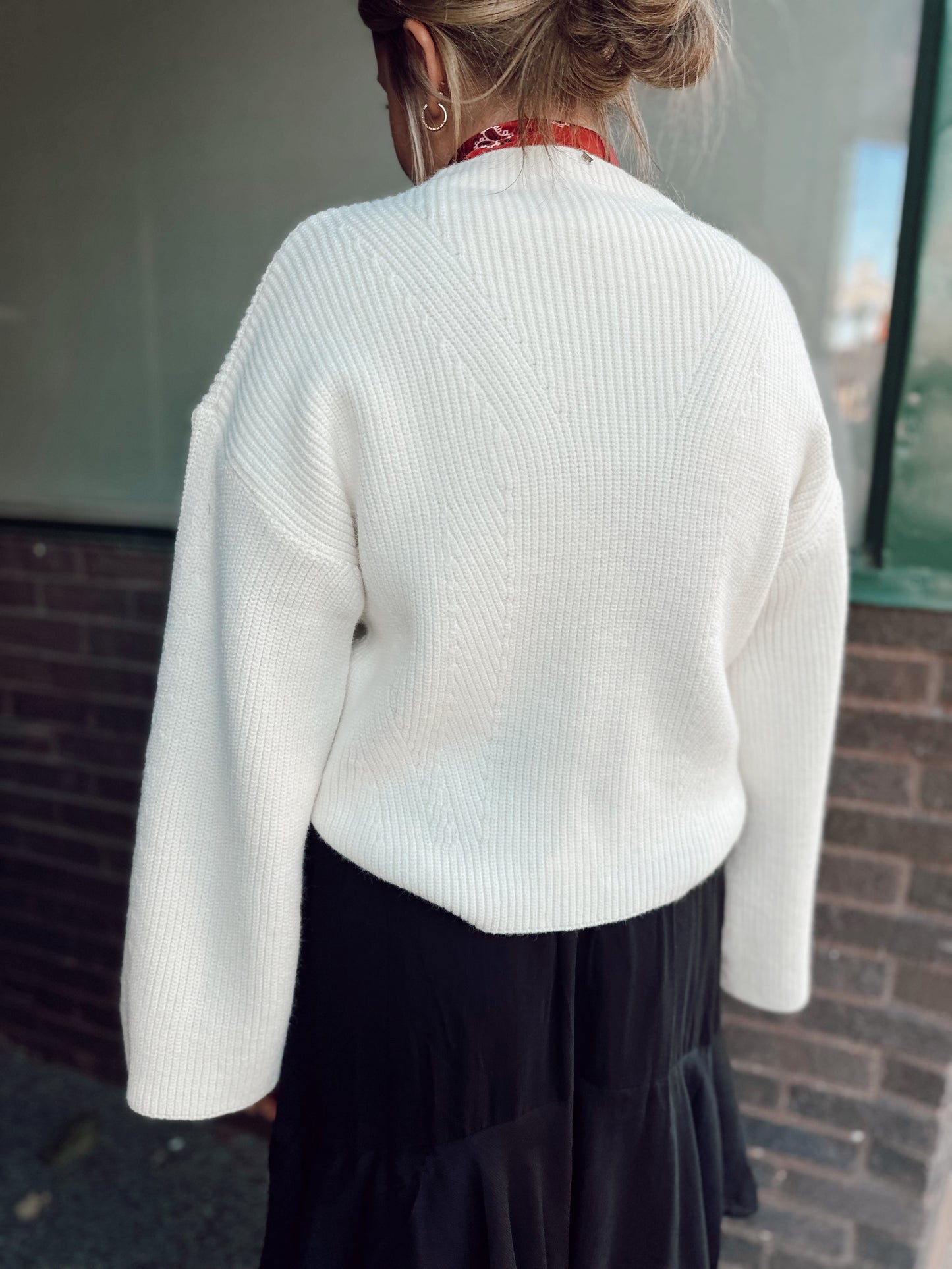 Belle Sleeve Cream Sweater