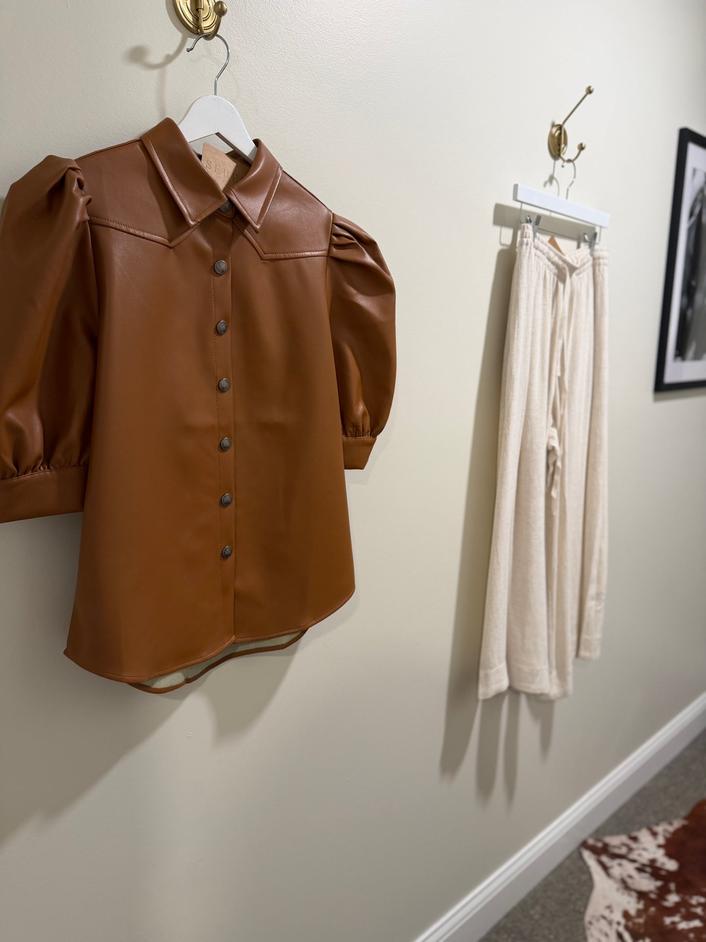 Magnolia Brown Leather Top