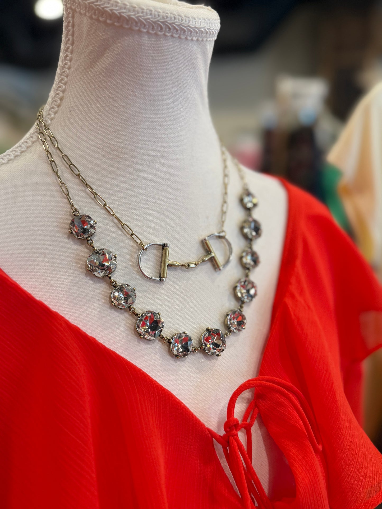 1888 Mixed Layered Snaffle Bit 18” Necklace