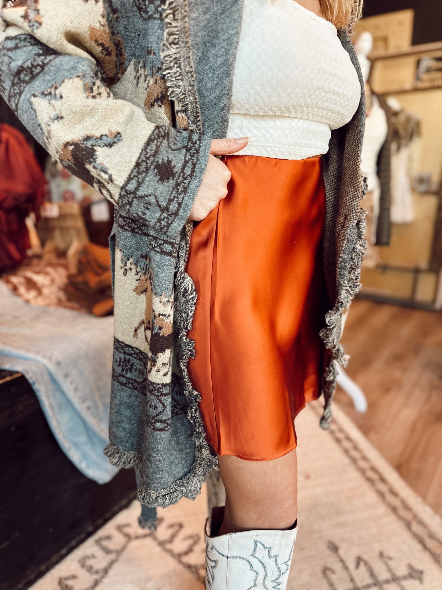 Copper Canyon Bias Mini Skirt