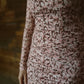 Floral Ruched Waist Long Sleeve Dress