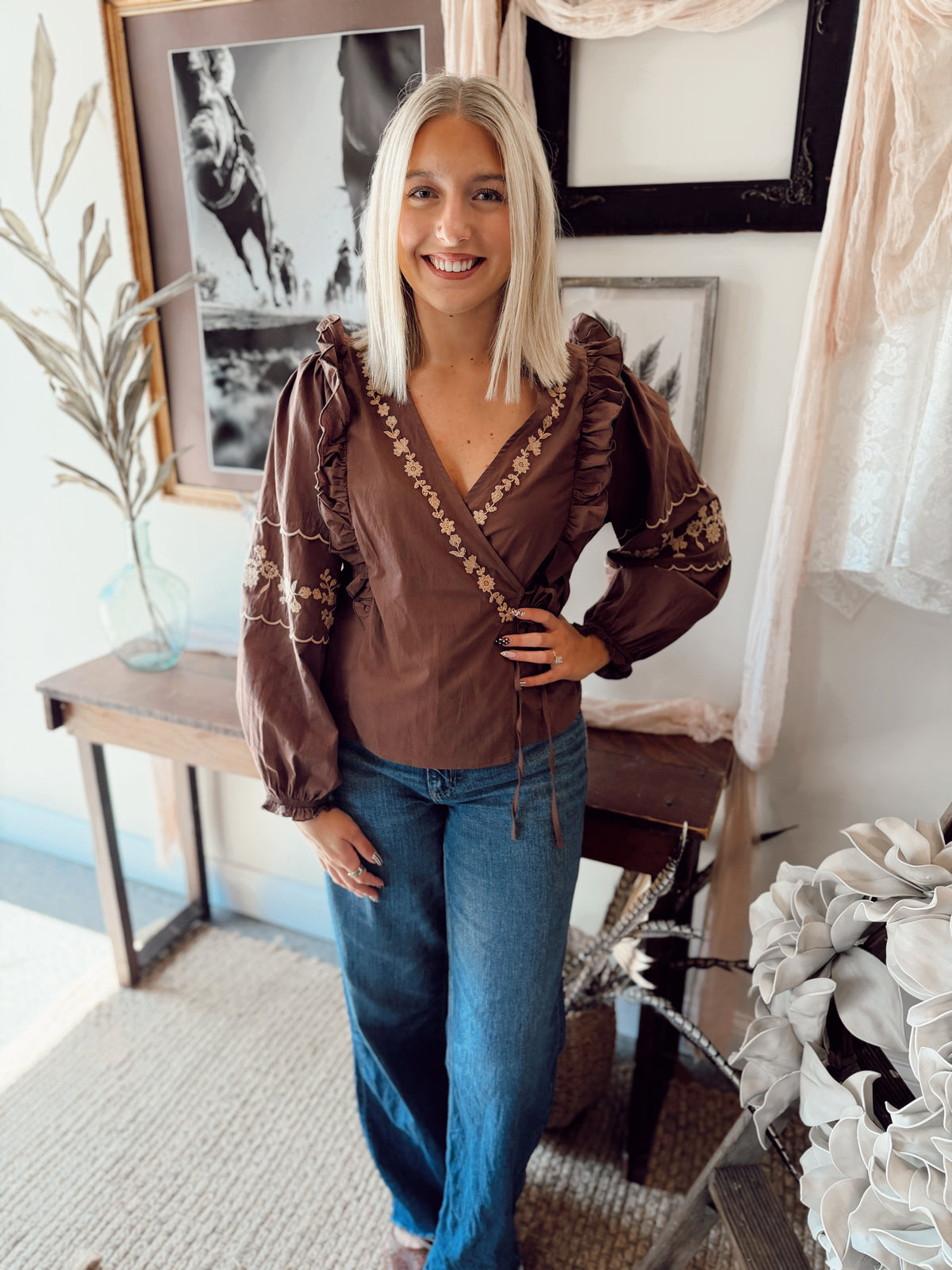 The Sonnet Blouse - Brown