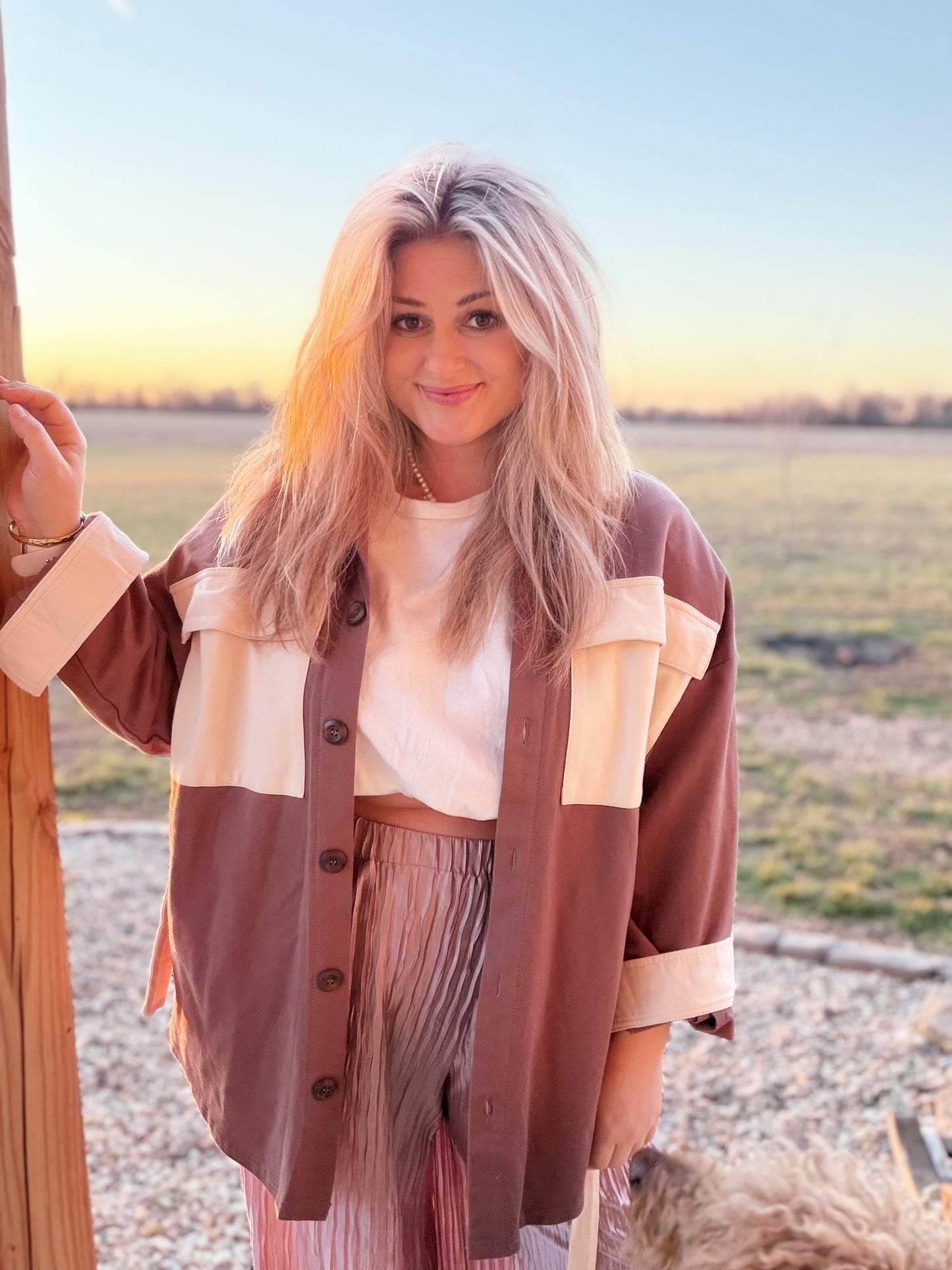 The River Contrast Belted Jacket