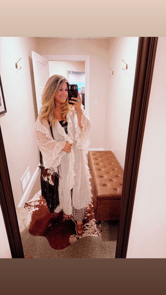 Fall Poet Ruffle Kimono