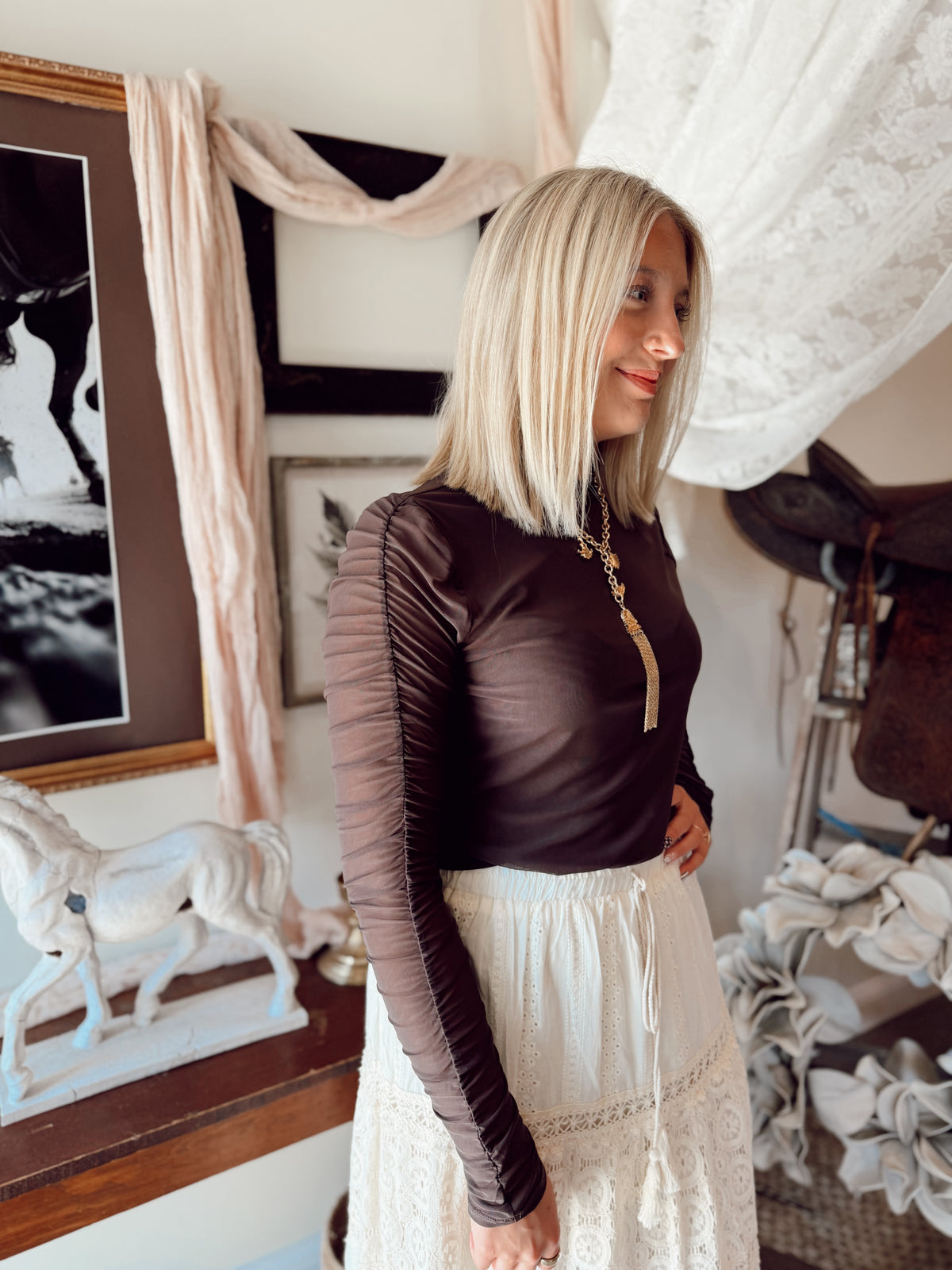 The Sable Mesh Top
