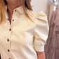 Magnolia Ivory Leather Top