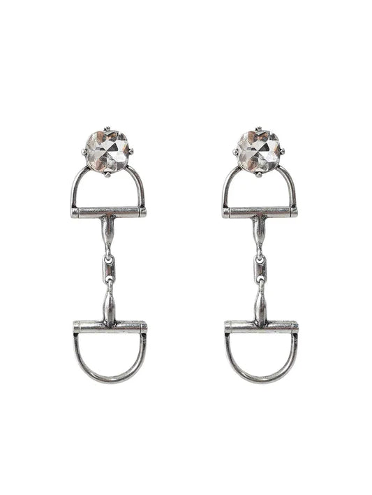 1886 Double Bit Drop Earrings — Silver