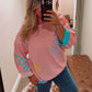Pink Daisy Summer Sweater