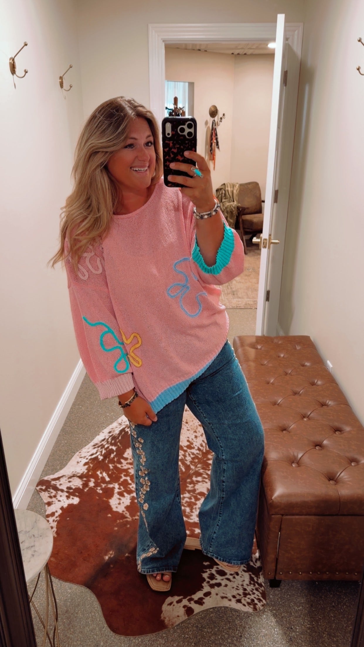 Pink Daisy Summer Sweater