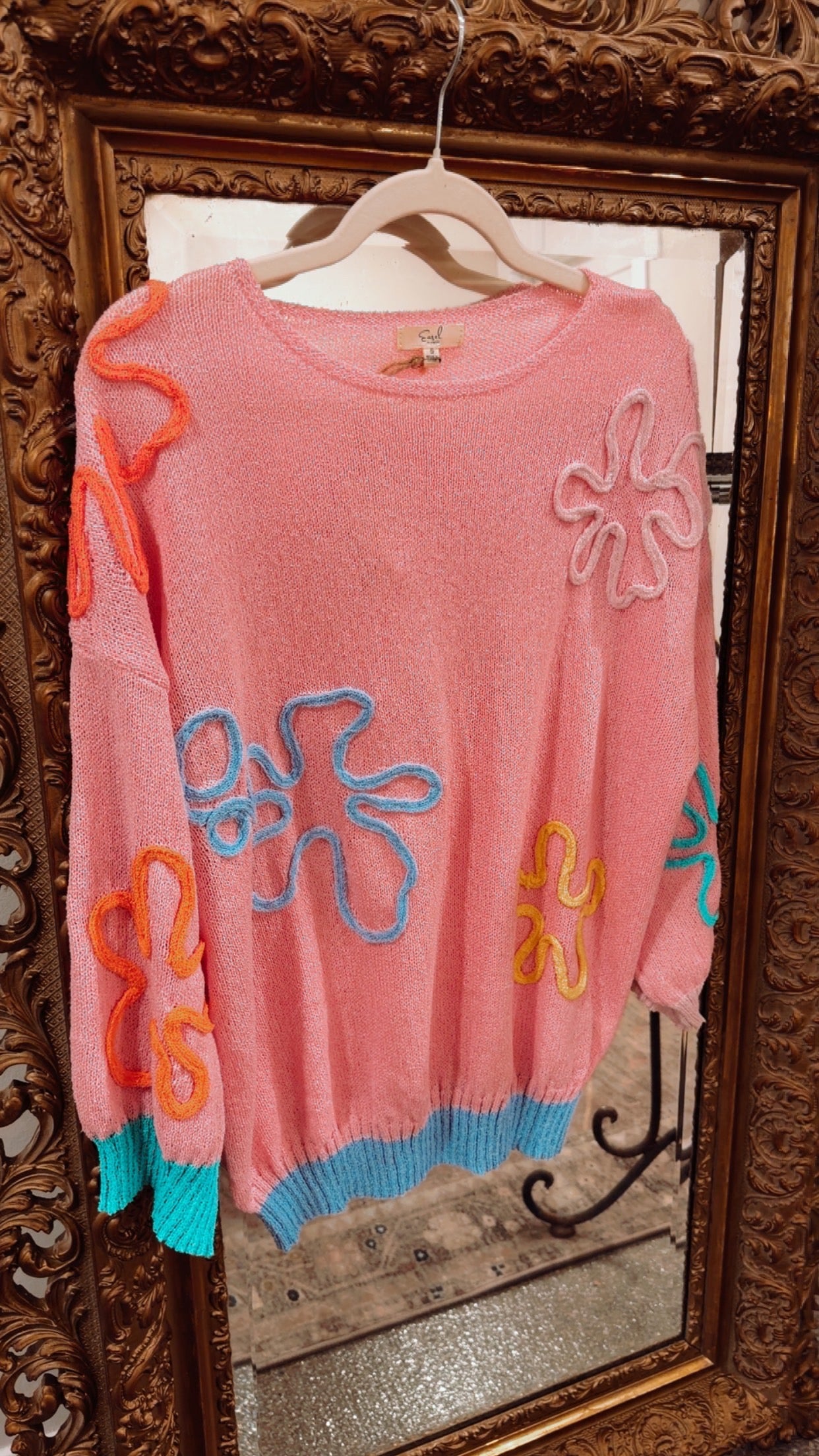 Pink Daisy Summer Sweater