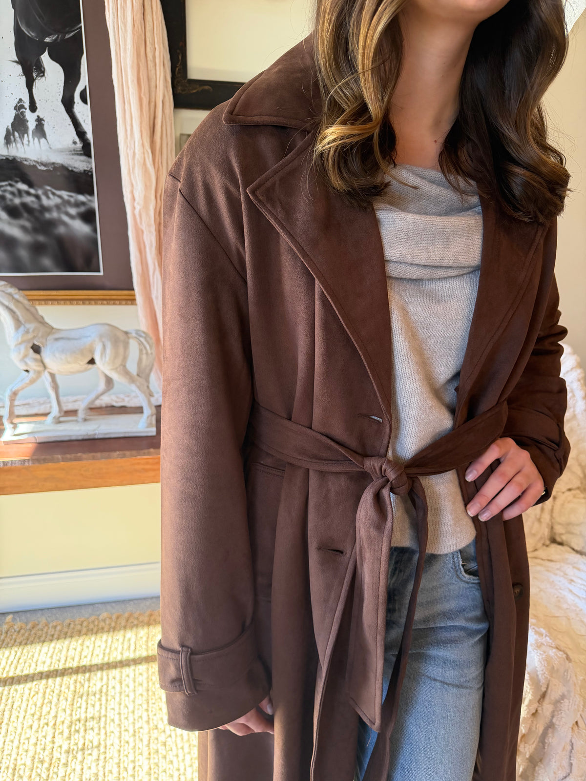 The Montclair Suede Trench Coat