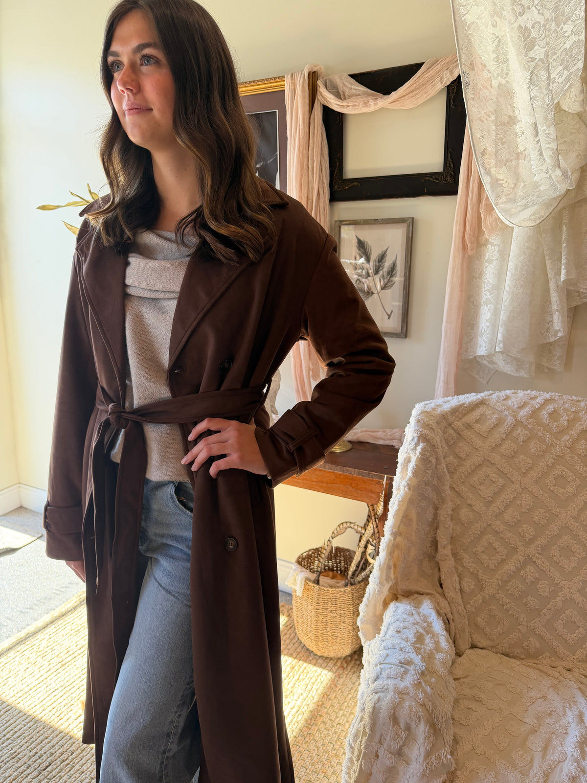 The Montclair Suede Trench Coat