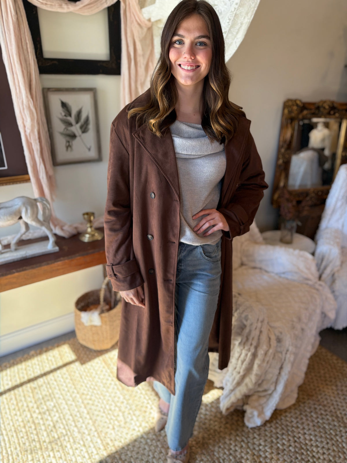 The Montclair Suede Trench Coat