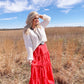 Alesia’s Red Tiered Maxi Skirt