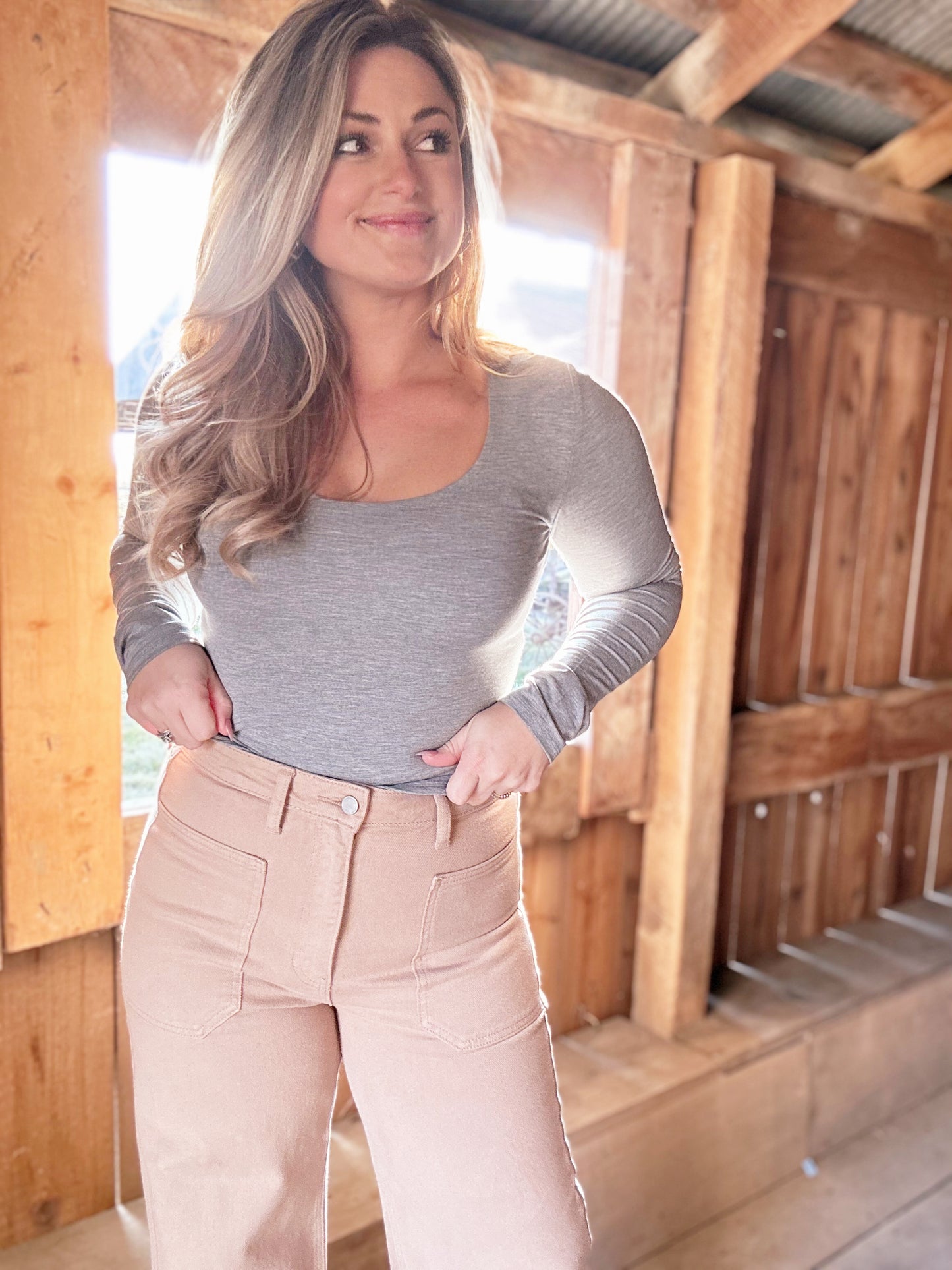 Lizabeths Grey Top