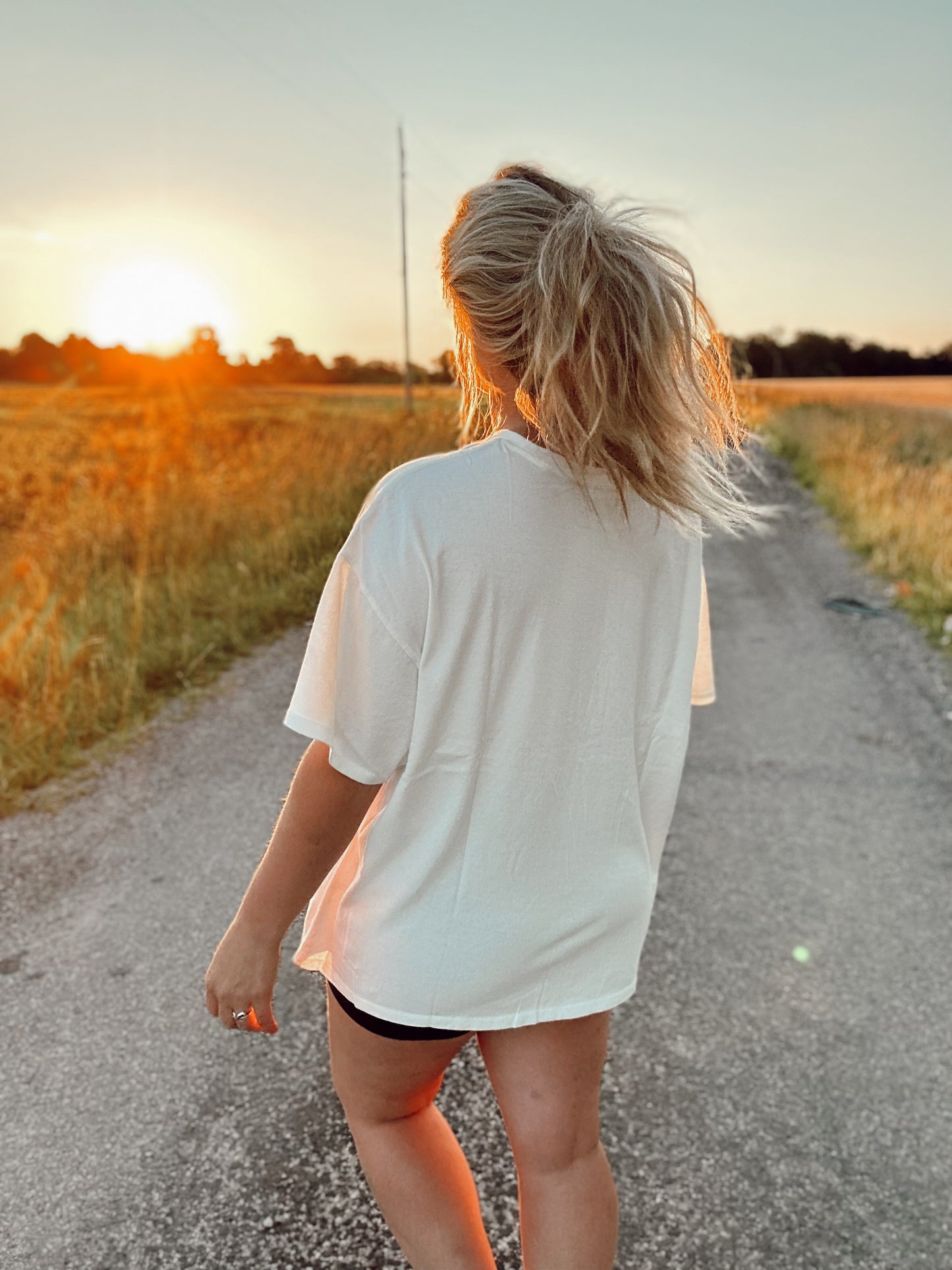 Sun Soaked Oversized White Tee