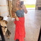 Alesia’s Red Tiered Maxi Skirt